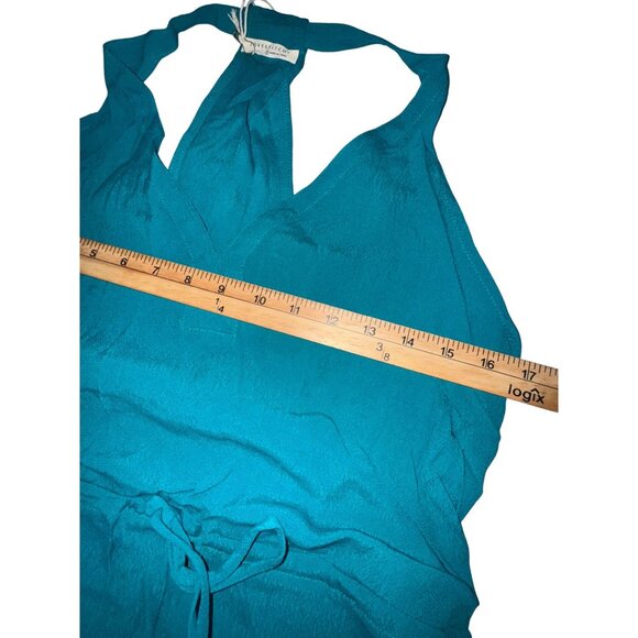 Lovestitch Womens Halter Maxi Dress With Tie Waist & Pockets Teal Large - Picture 9 of 14